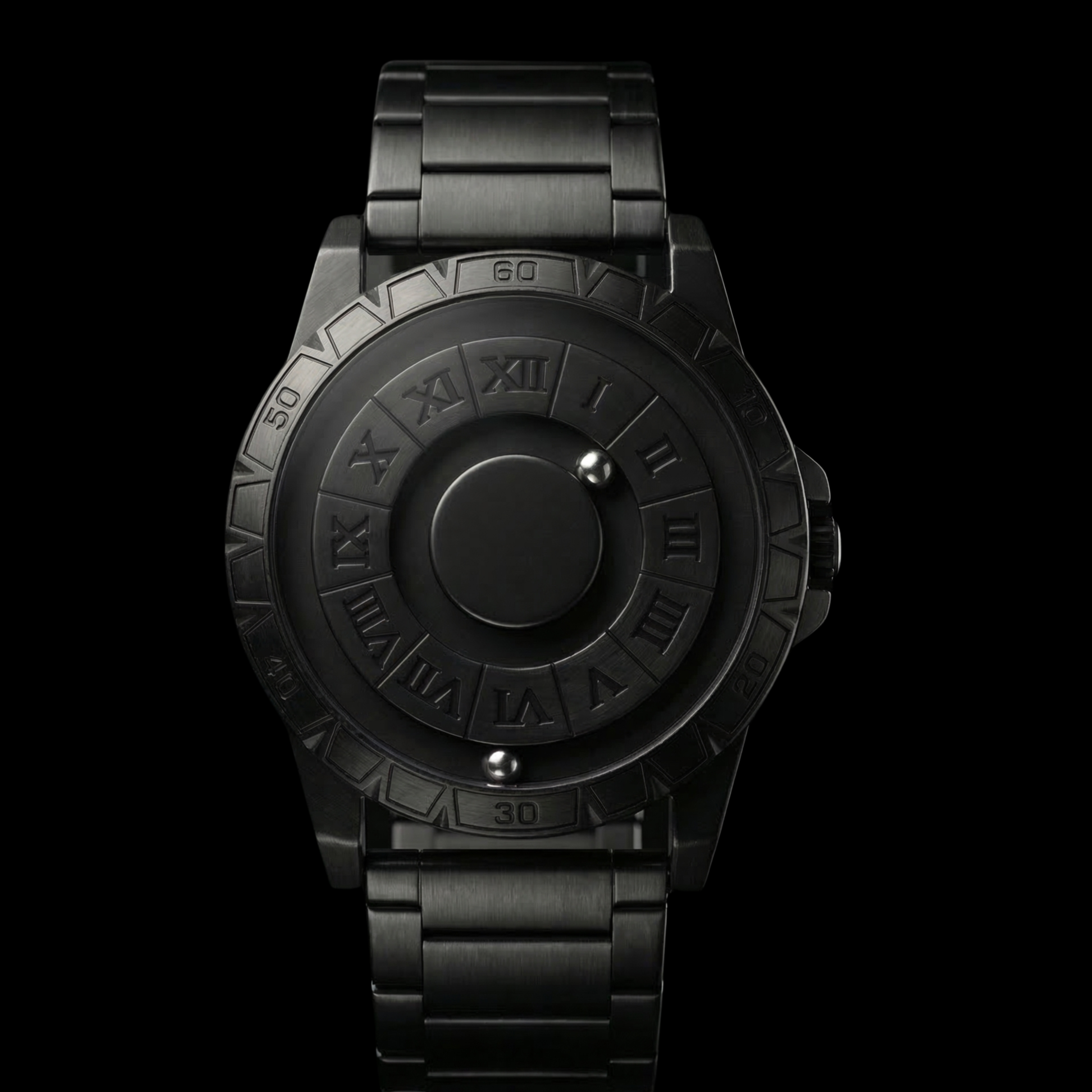 Magneto Metal Roman Black Watch classic