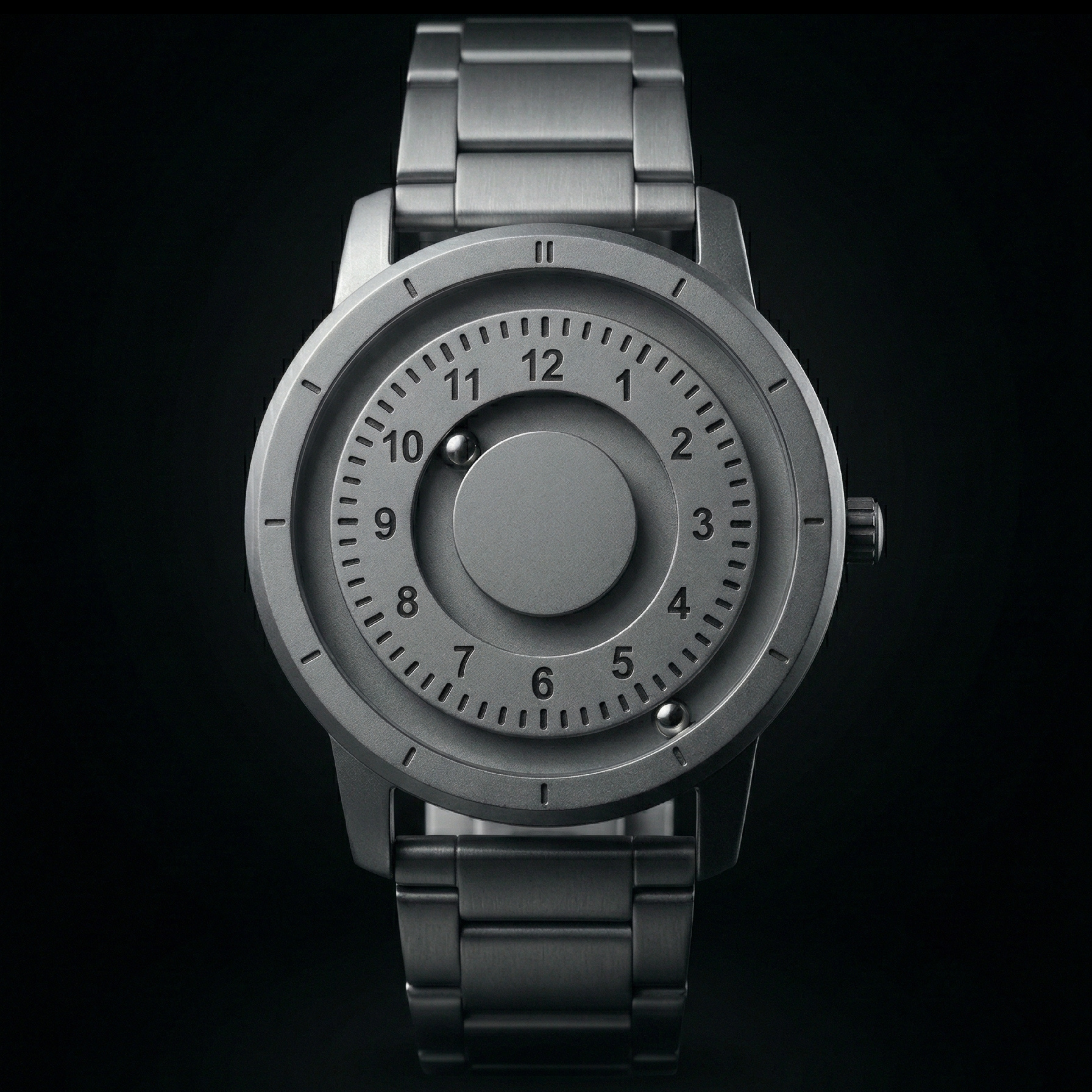 Magneto Metal Natural Number Silver Watch Classic