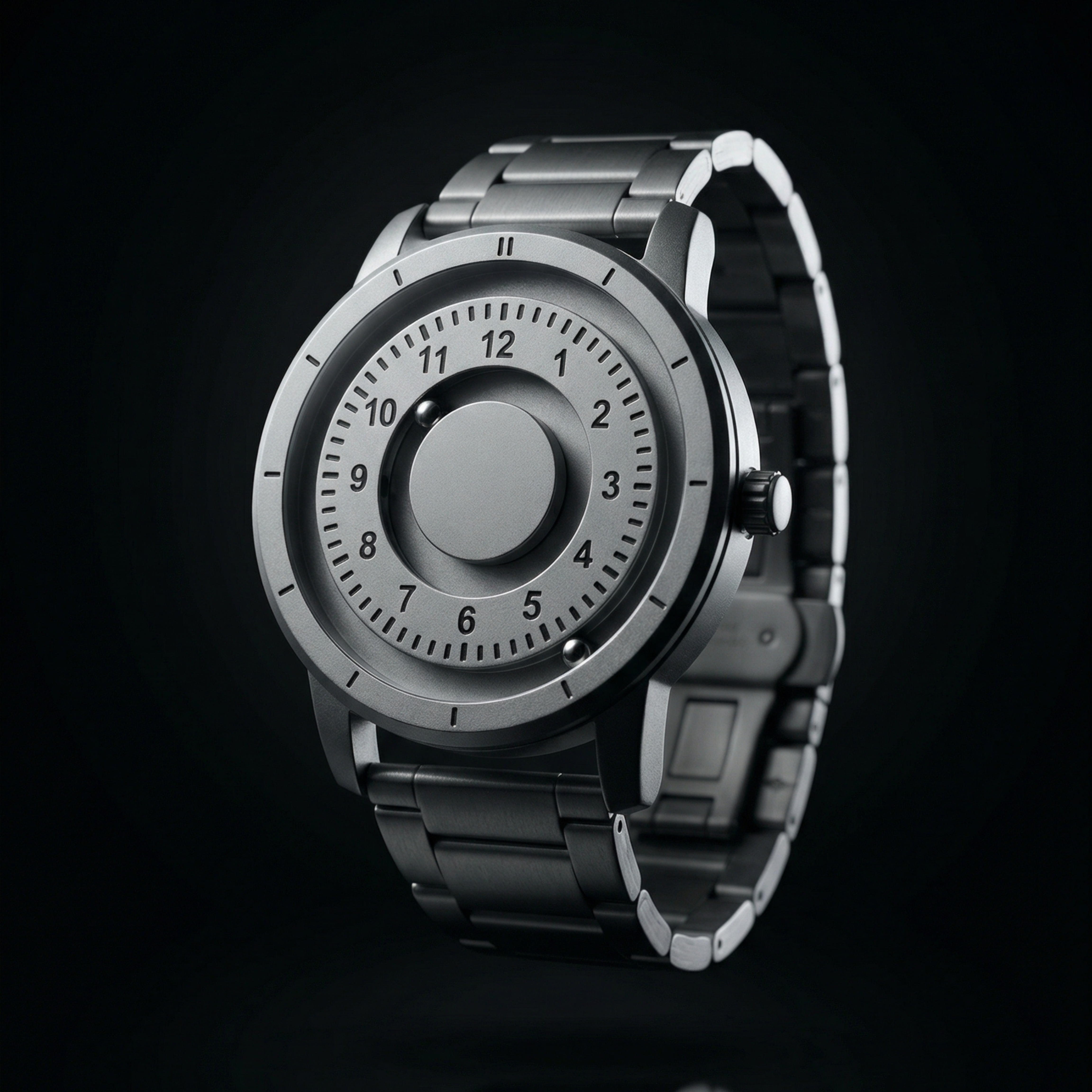 Magneto Metal Natural Number Silver Watch Classic