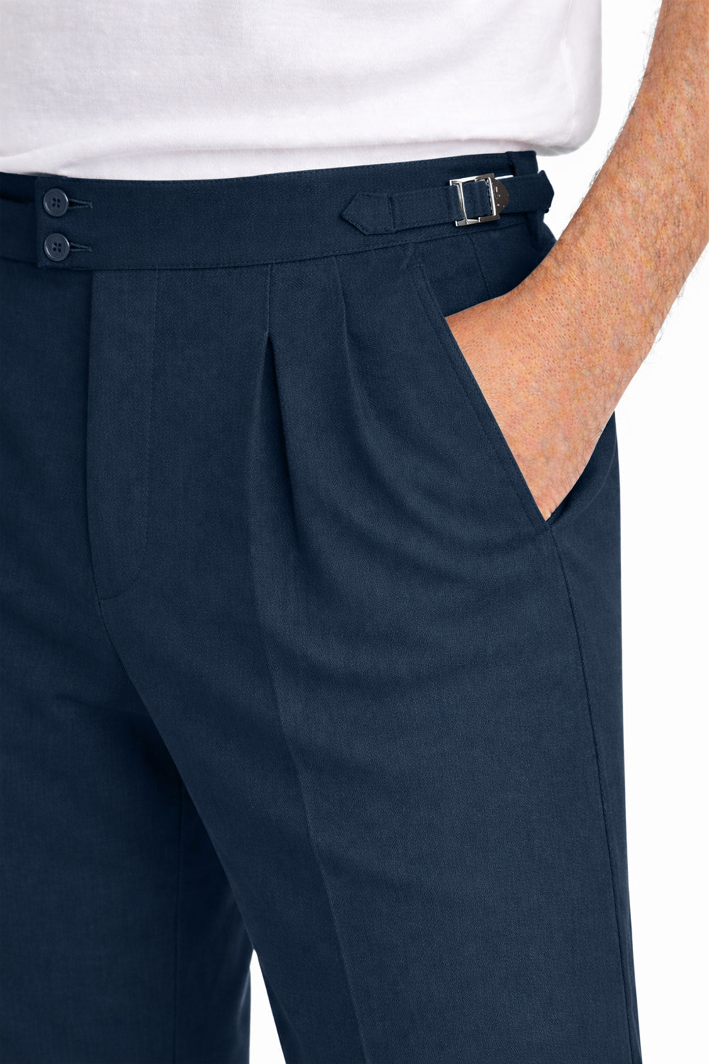 IVAR® Petrol Blue Pleated Gurkha Pants