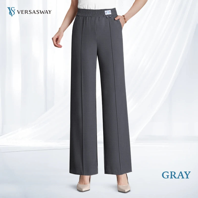 Pure&Clo - Pantalon ultra-doux à taille haute élastique et confortable