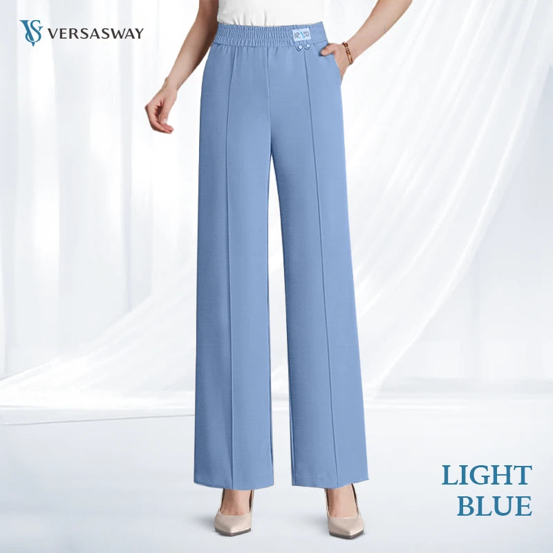 Pure&Clo - Pantalon ultra-doux à taille haute élastique et confortable