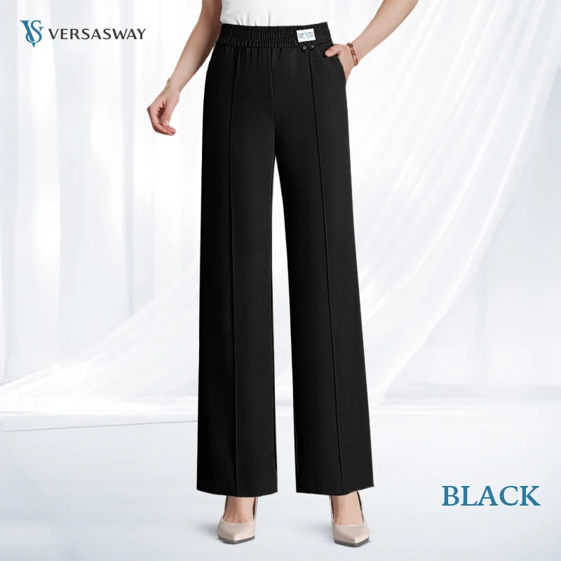 Pure&Clo - Pantalon ultra-doux à taille haute élastique et confortable