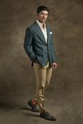 PURE | Blazer texturé vert bouteille 