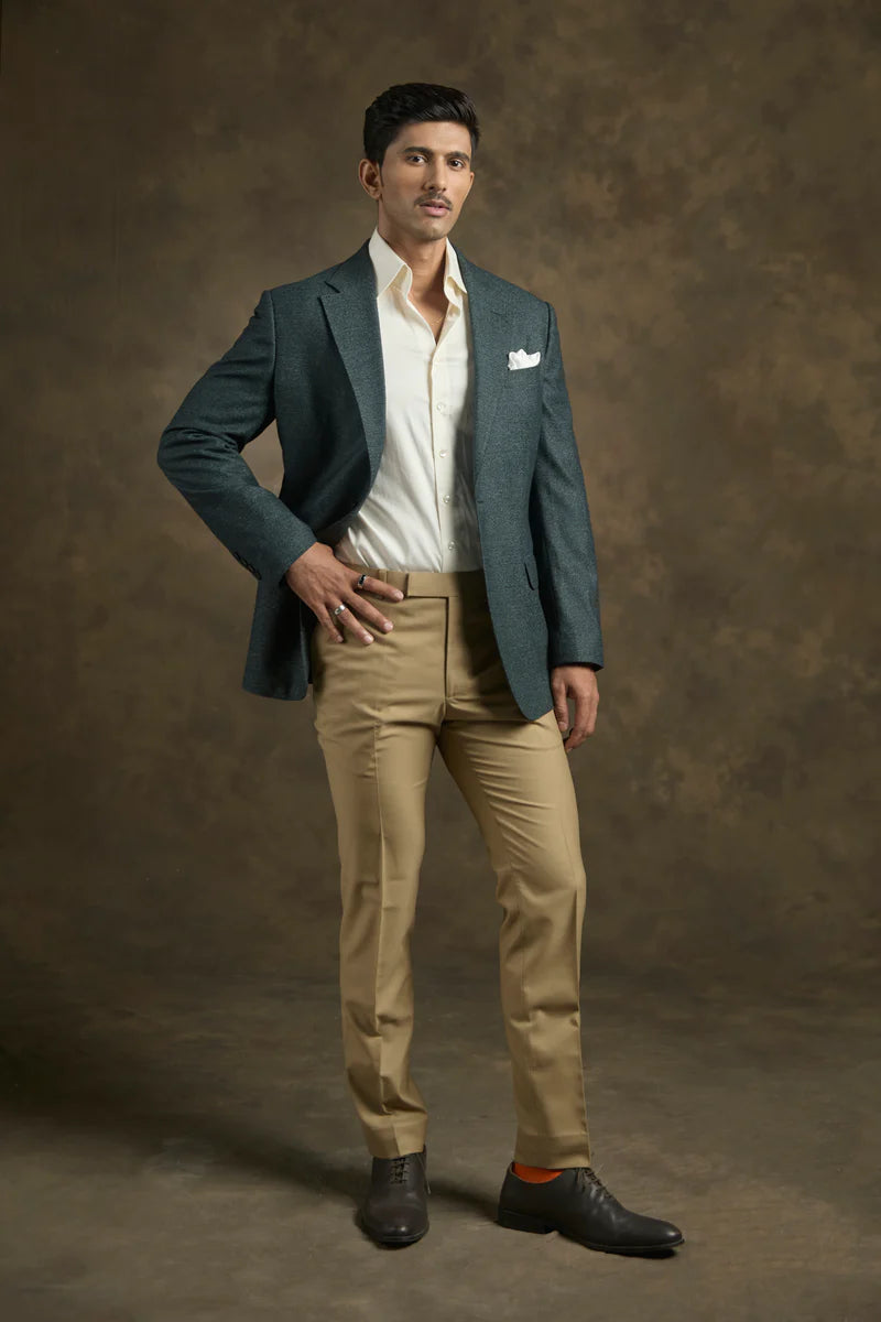 PURE | Blazer texturé vert bouteille 