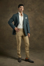 PURE | Blazer texturé vert bouteille 