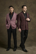 PURE | Blazer texturé bordeaux