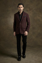 PURE | Blazer texturé bordeaux