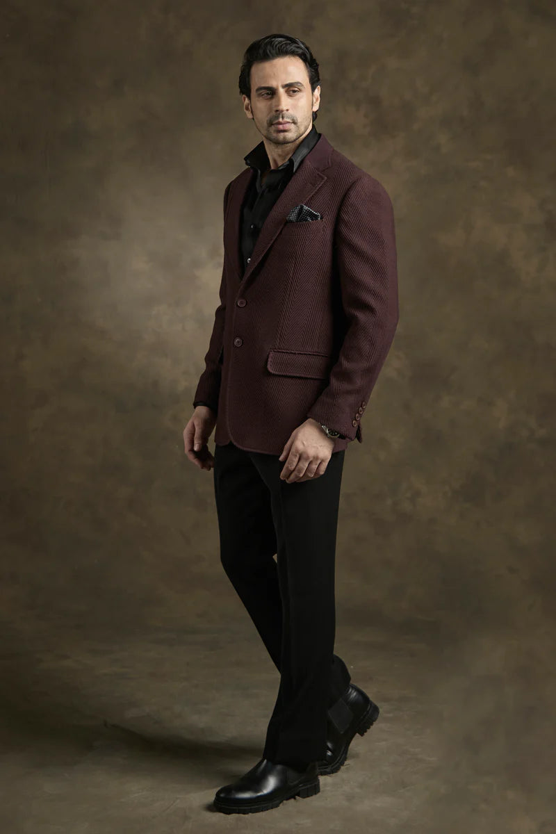 PURE | Blazer texturé bordeaux