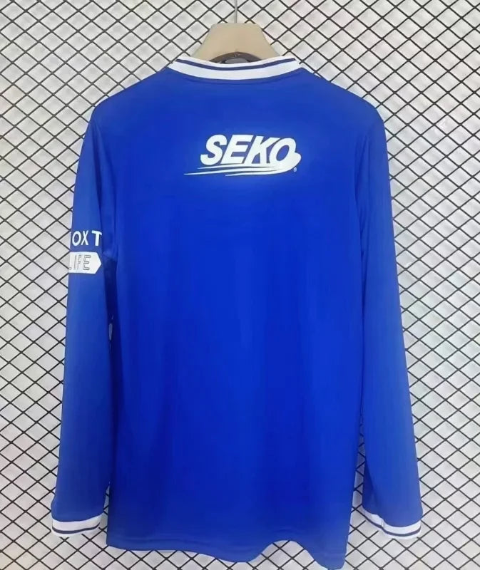 Maillot à manches longues des Rangers 2024, commémorant le 125e anniversaire du club.