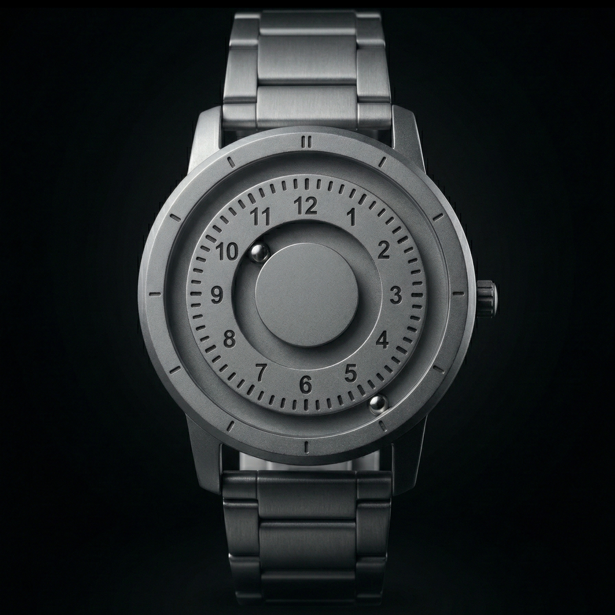 Magneto Metal Natural Number Silver Watch Classic