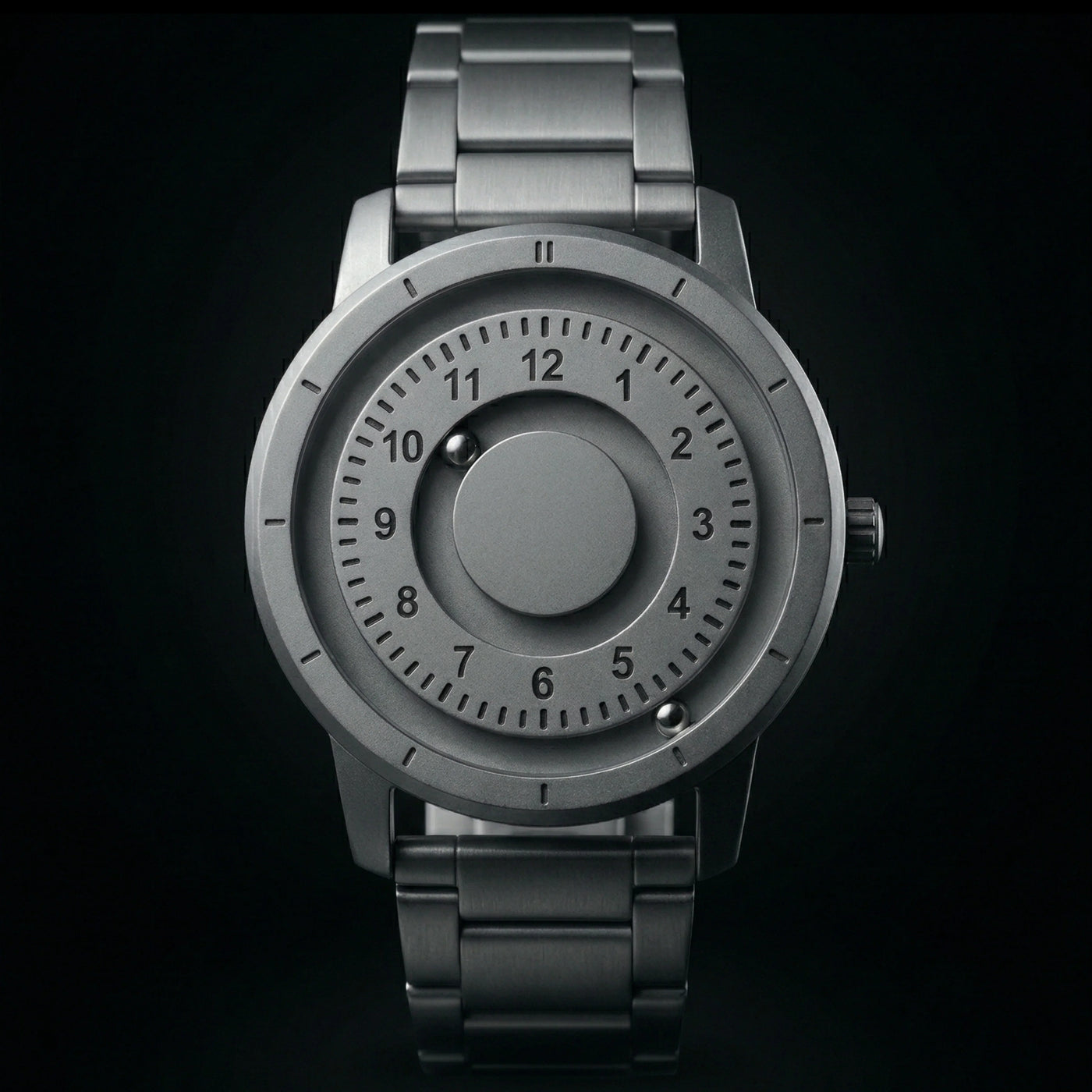 Magneto Metal Natural Number Silver Watch Classic