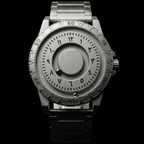 Magneto Metal Arabic Silver Watch classic
