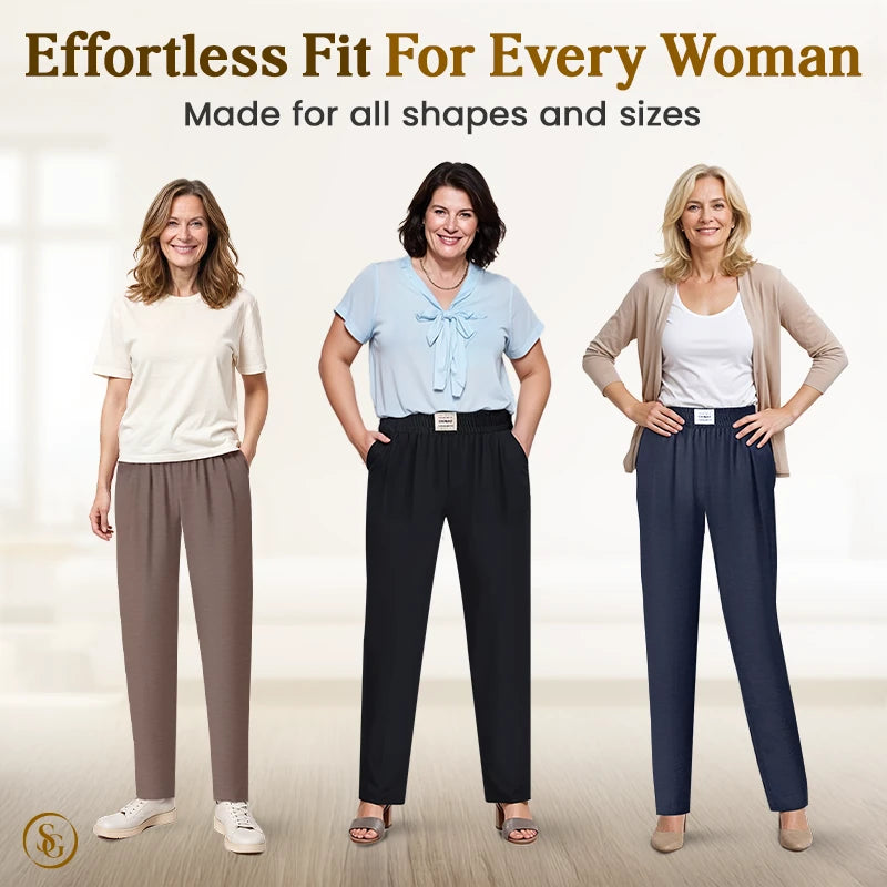 Pantalon Pure&amp;Clo pour femme, ultra doux et fluide, facile à enfiler