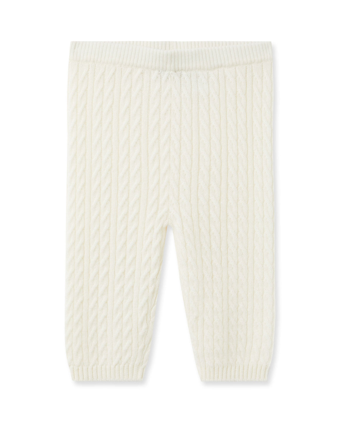 Leggings en cachemire à torsades, blanc ivoire neuf