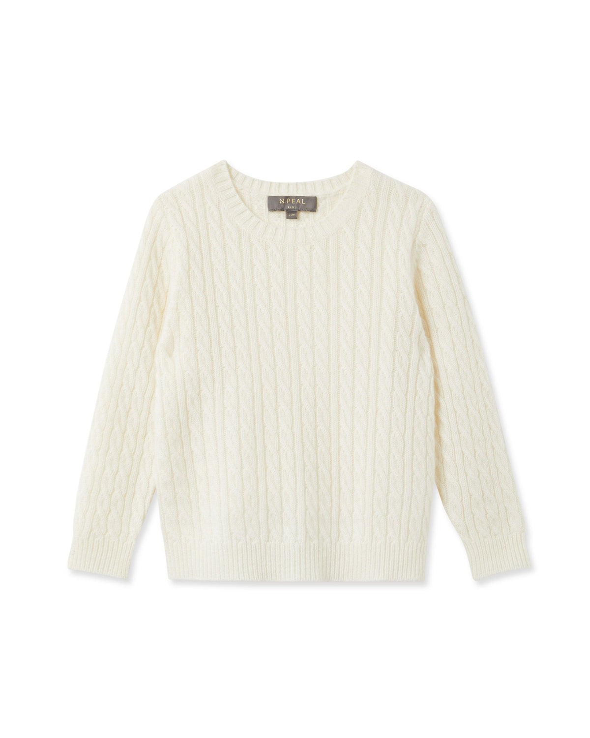 Pull en cachemire à torsades, neuf, blanc ivoire