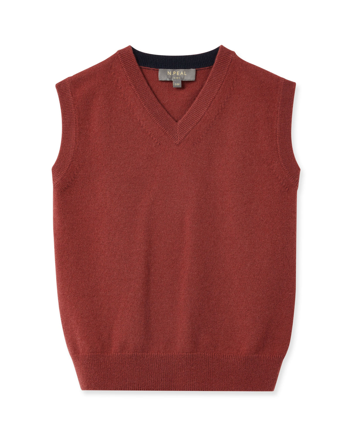 Pull en cachemire pour garçon, rouge brique