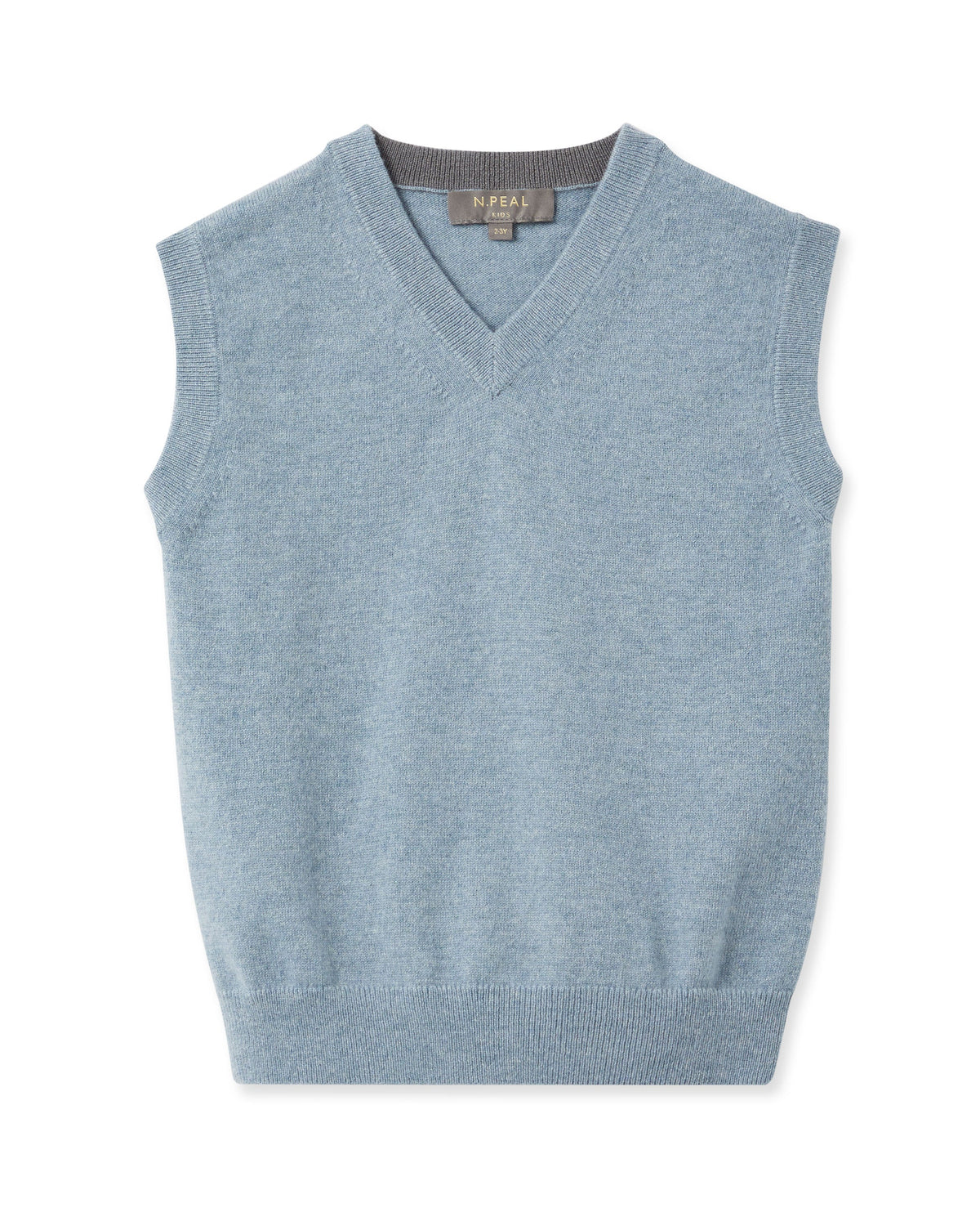 Pull en cachemire pour garçon, bleu chiné