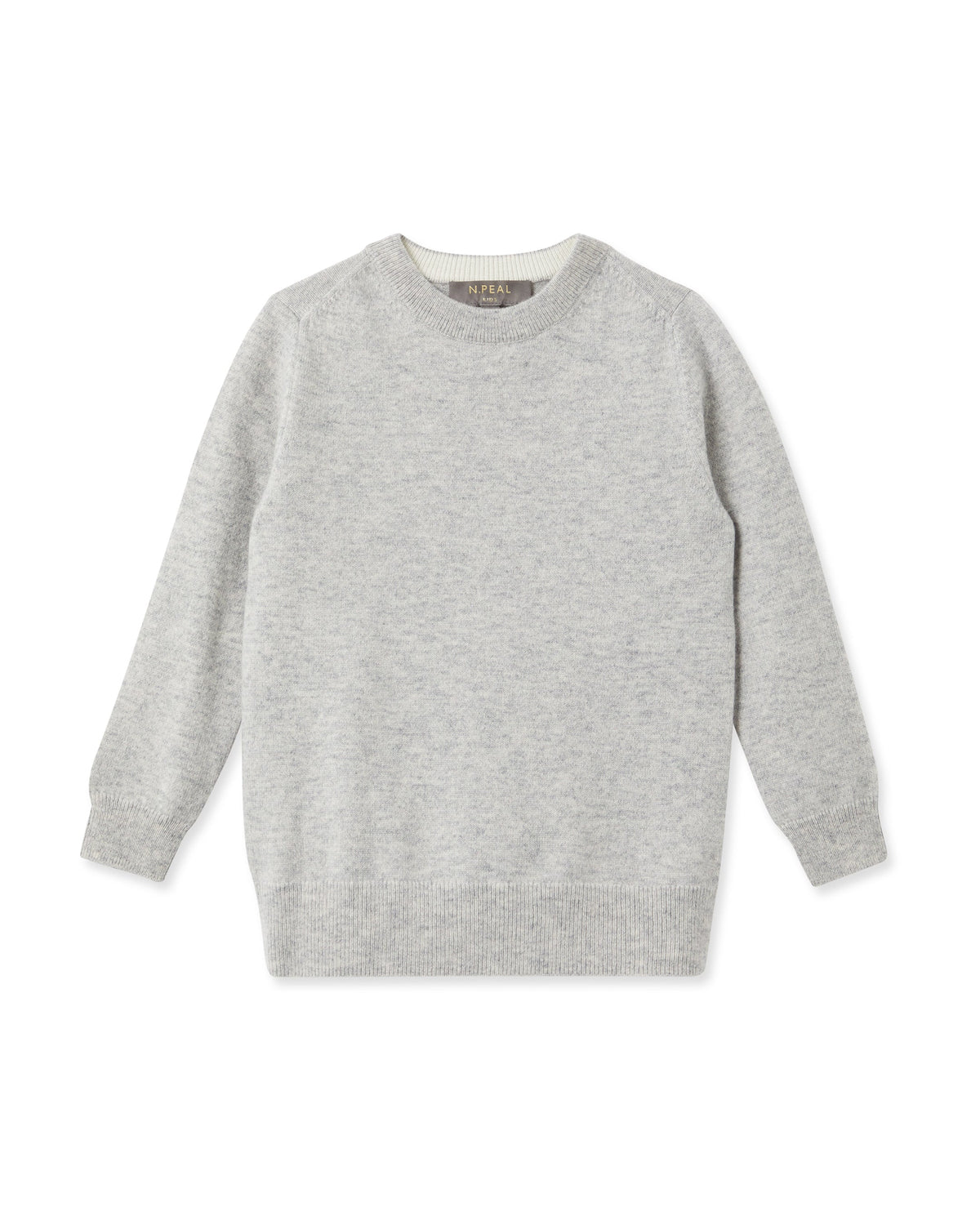 Pull en cachemire à col rond pour garçon, gris fumé