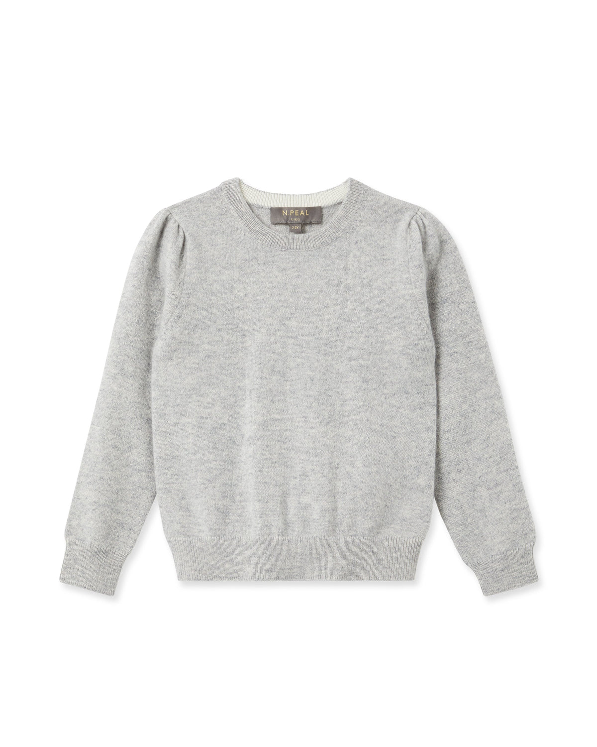 Pull en cachemire à col rond pour fille, gris fumé