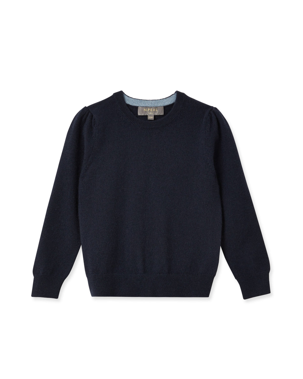 Pull en cachemire bleu marine à col rond pour fille