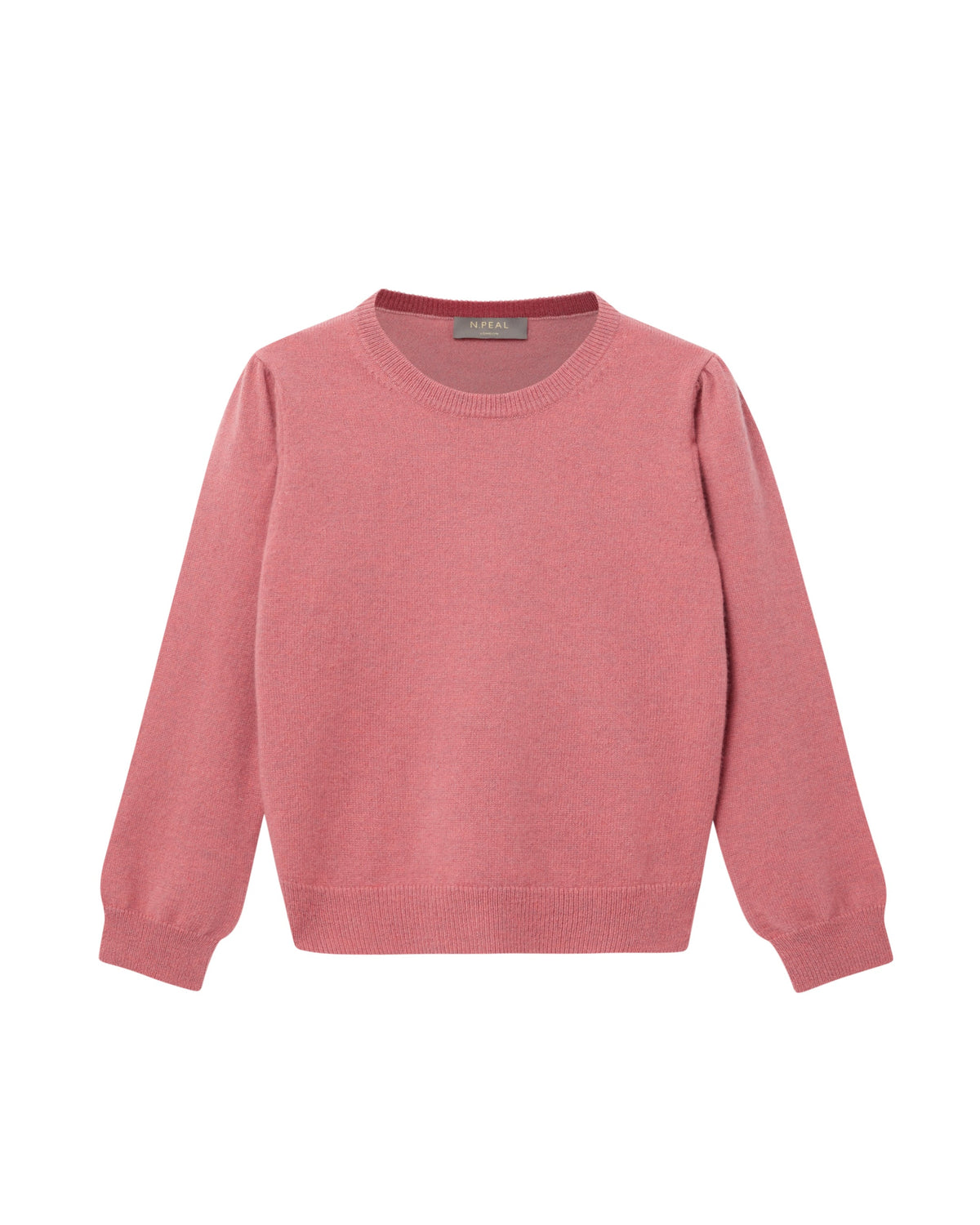 Pull en cachemire à col rond pour fille, rose chiné