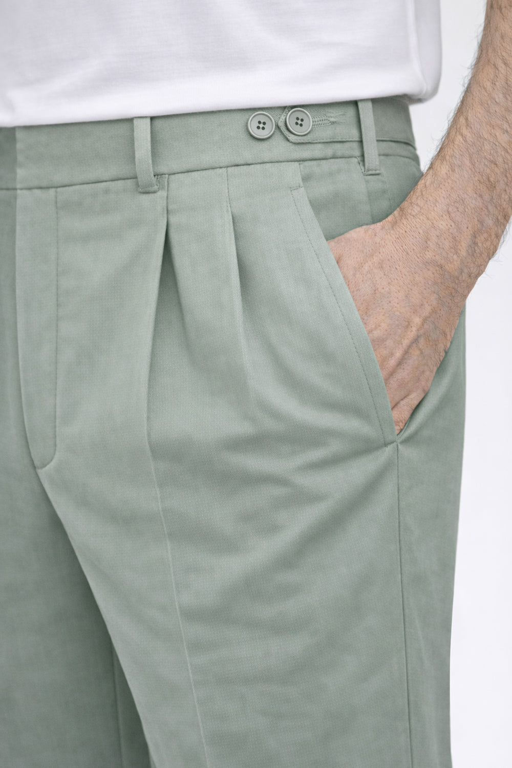 IVAR® Sage Grey Adjustable pleated pants