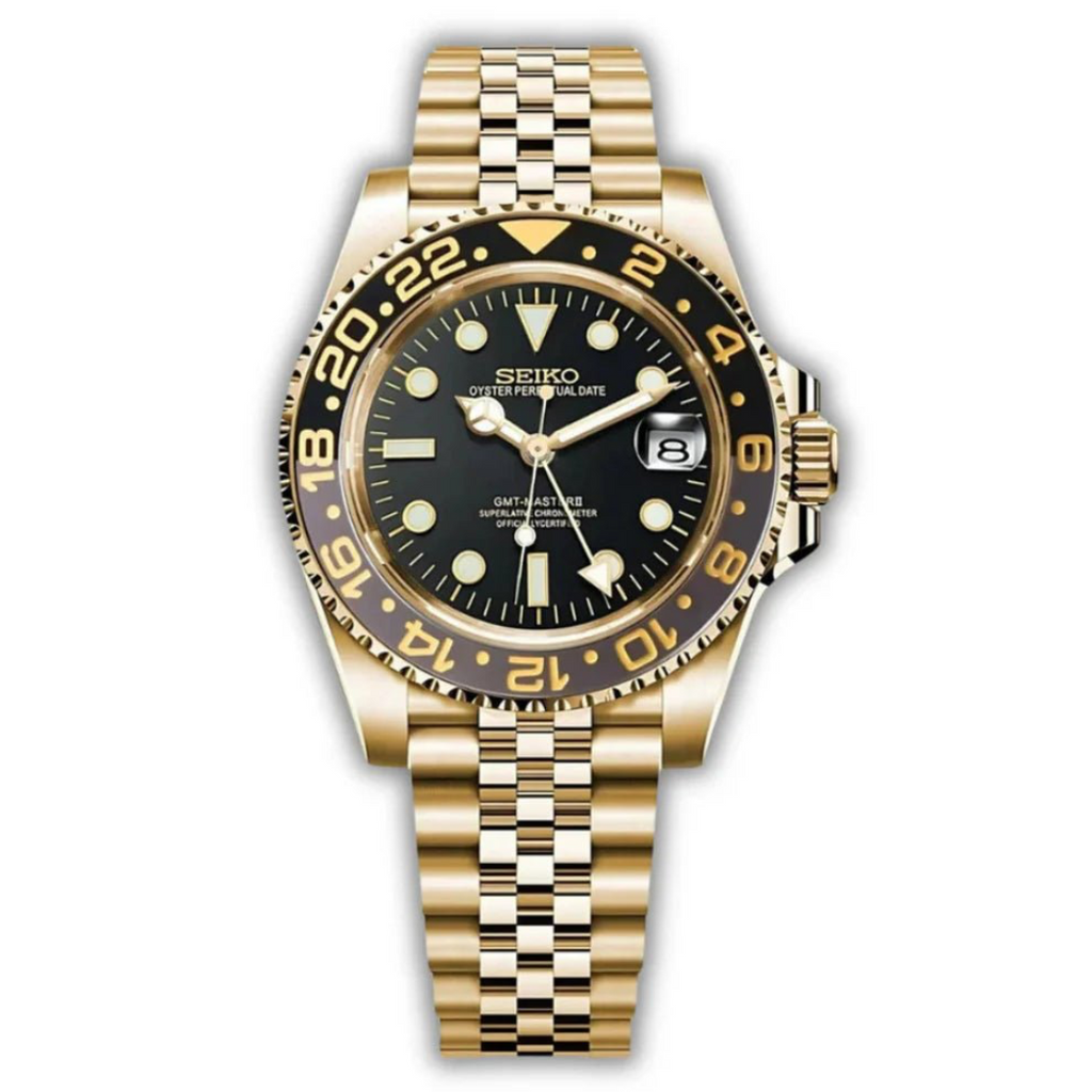 Montre Mod GMTEIKO | Or et noir | Bracelet Jubilee