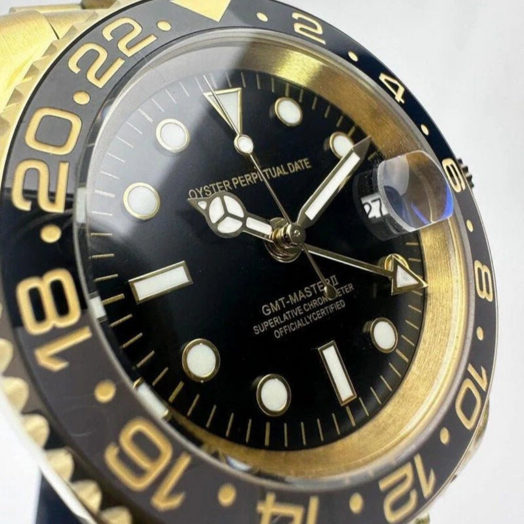 Montre Mod GMTEIKO | Or et noir | Bracelet Jubilee