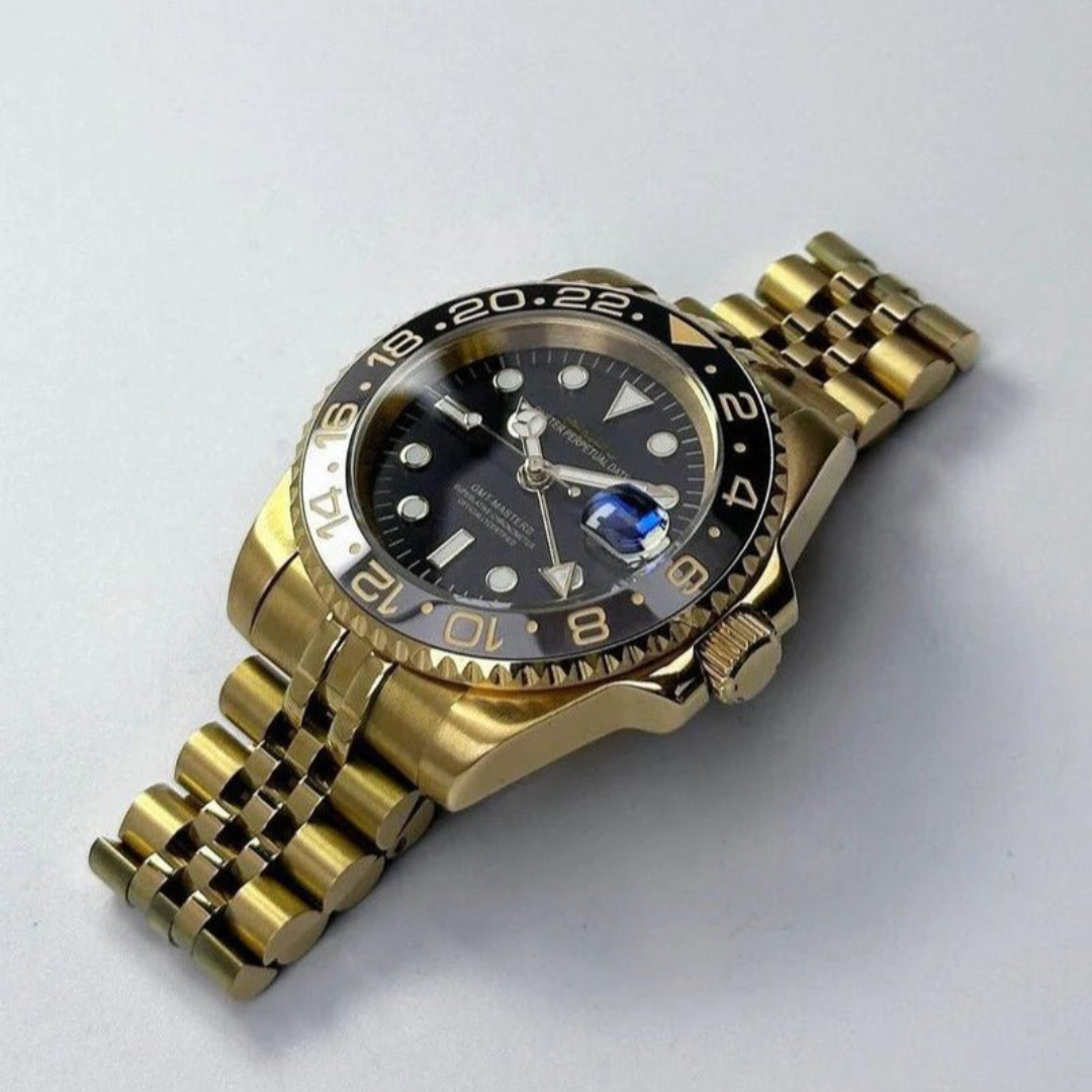 Montre Mod GMTEIKO | Or et noir | Bracelet Jubilee