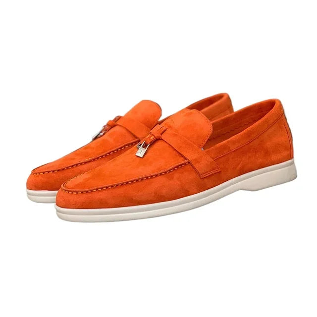 NOBA - Suede Lady Loafers - PURECLO