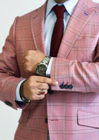 PURE | Costume à carreaux Cavani – Rose