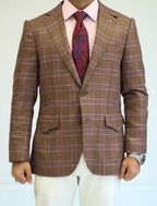 PURE | Costume à carreaux Cavani – Marron / Rose