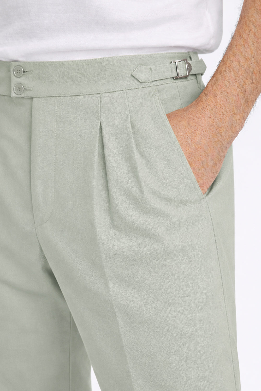 IVAR® Sage Grey Pleated Gurkha Pants
