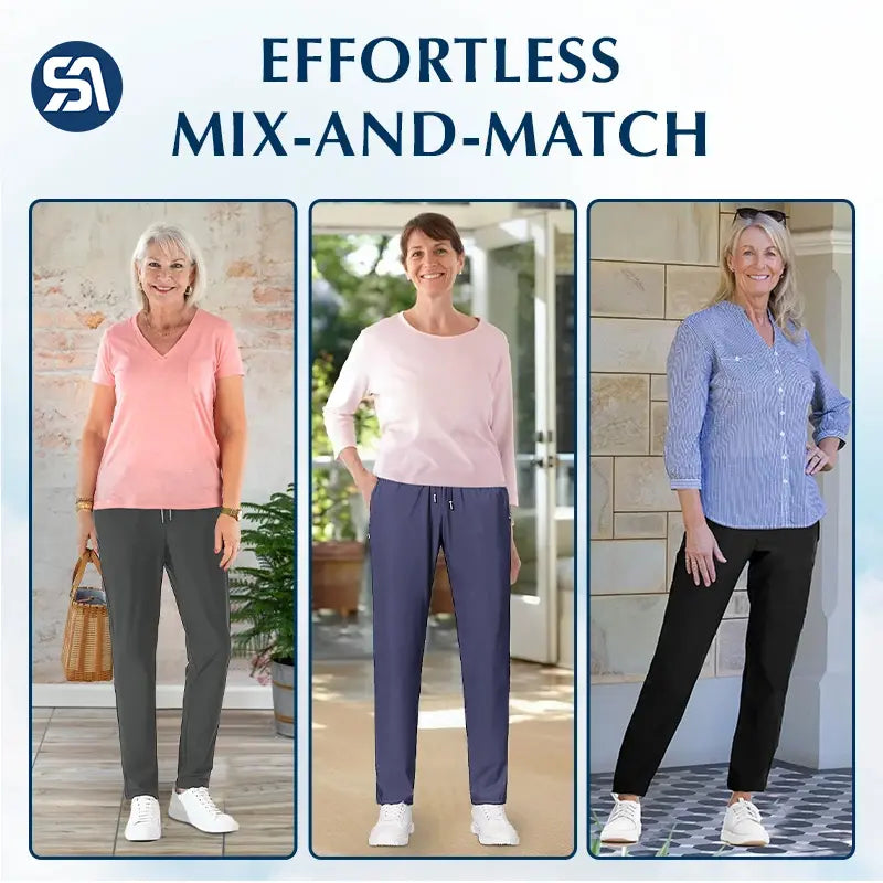 Pure&amp;Clo - Pantalon ultra-doux à taille haute élastique et confortable 