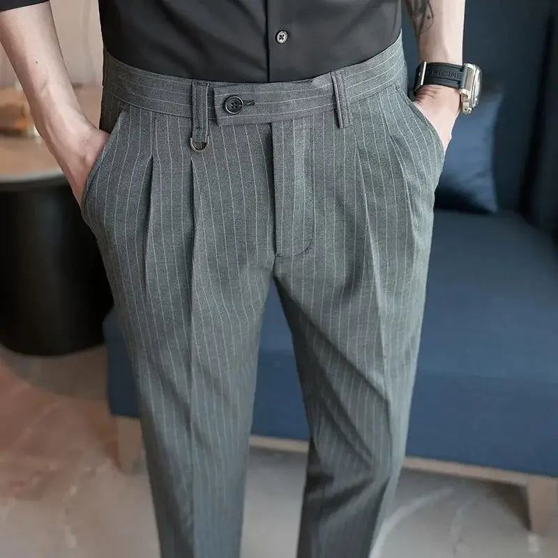 Striped Suit Trousers - Pure - PURECLO
