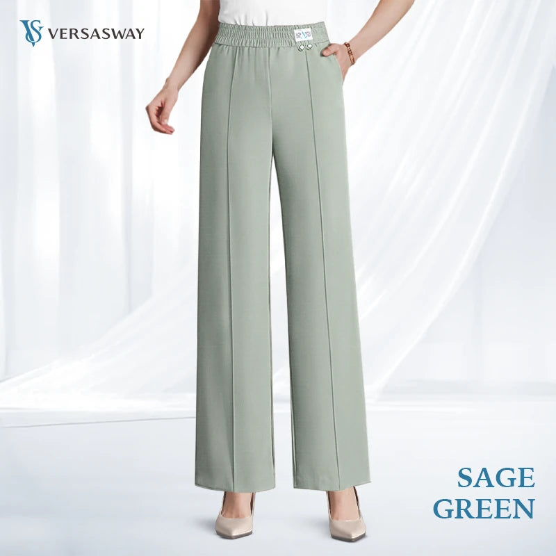 Pure&amp;Clo - Pantalon ultra-doux à taille haute élastique et confortable 