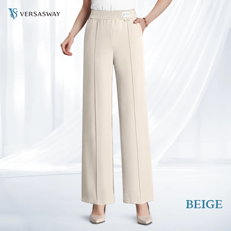 Pure&amp;Clo - Pantalon ultra-doux à taille haute élastique et confortable 
