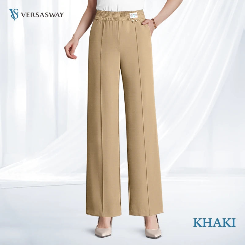 Pure&amp;Clo - Pantalon ultra-doux à taille haute élastique et confortable 