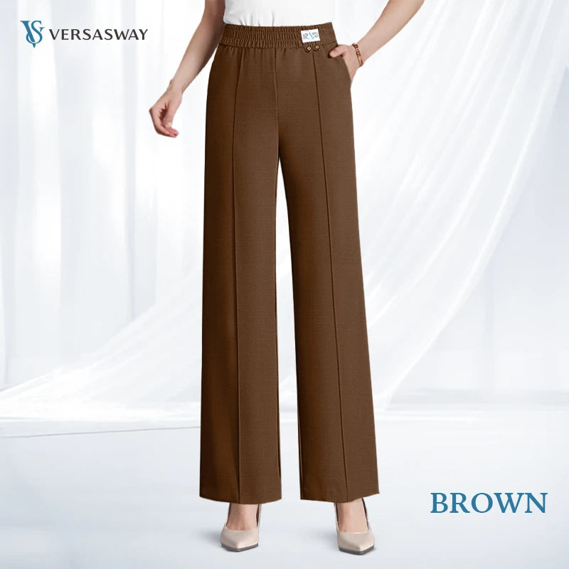 Pure&amp;Clo - Pantalon ultra-doux à taille haute élastique et confortable 