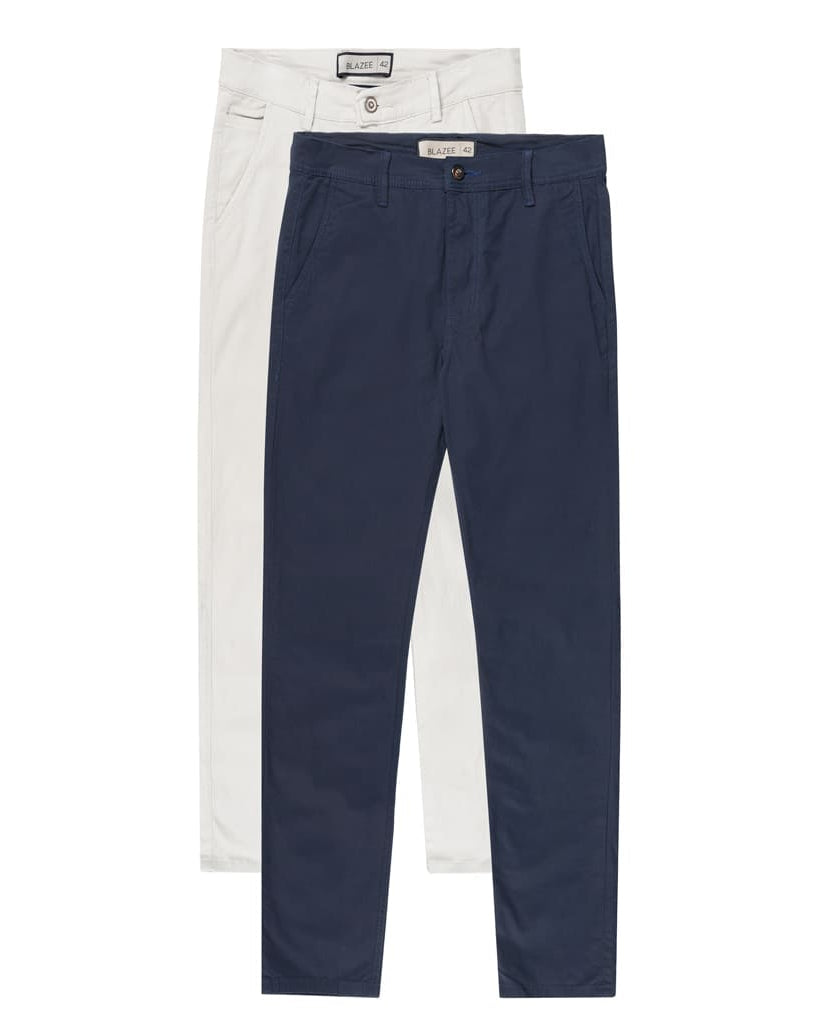 Kit 2 Calças de Sarja com Corte Chino - Santorini