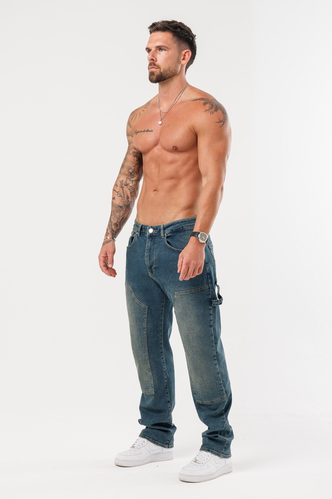 Legend London Jeans - Carpenter CARPENTER JEANS - WASHED STONE BLUE
