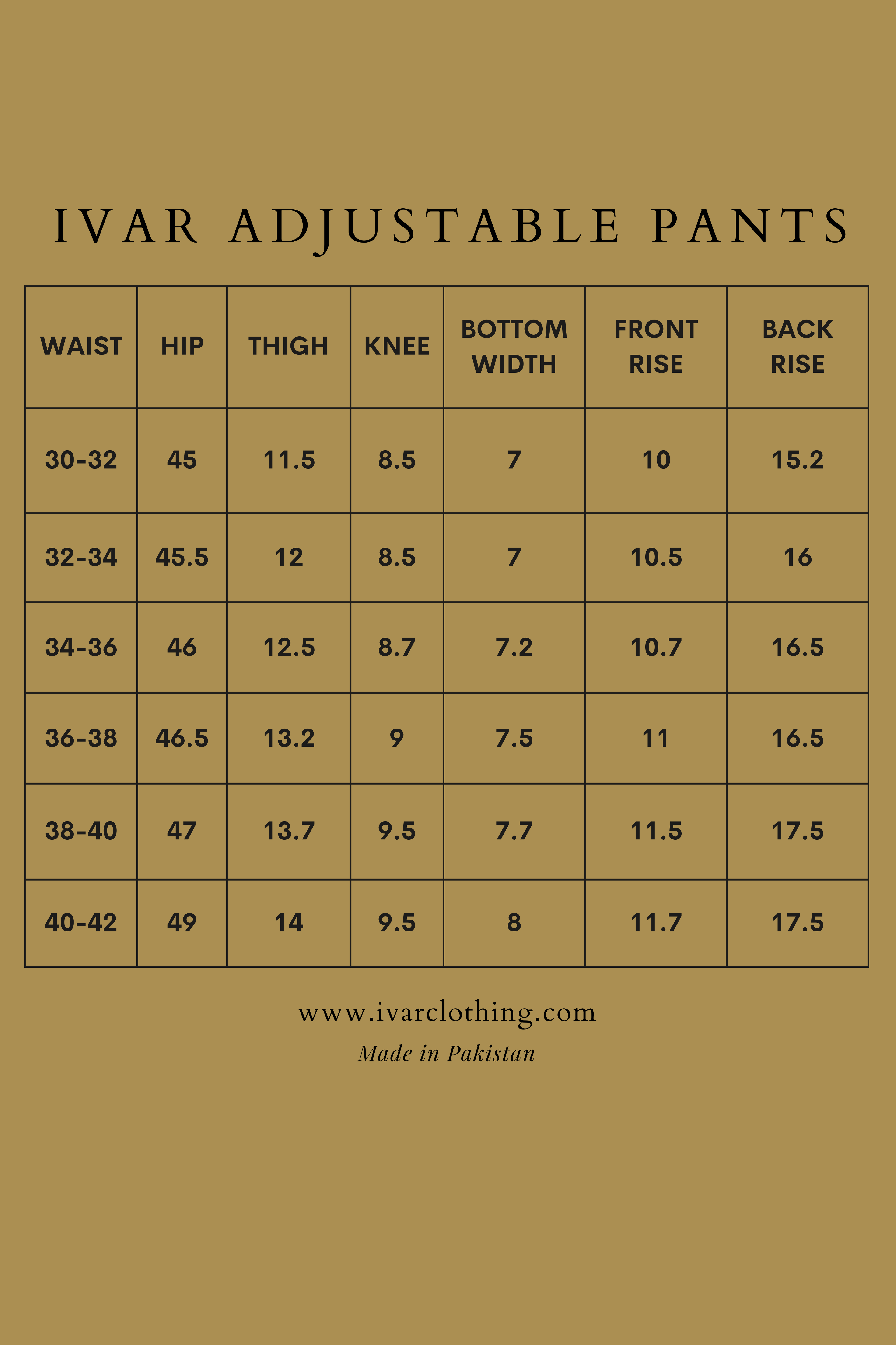 IVAR® Fawn Adjustable pleated pants