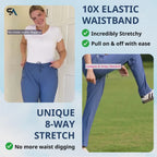 Pure&amp;Clo - Pantalon ultra-doux à taille haute élastique et confortable 