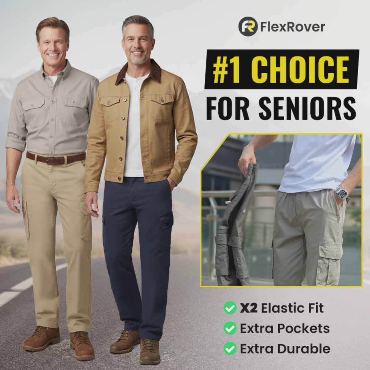 Pantalon cargo PURE FlexRover - Ultra Confort Flex Fit 
