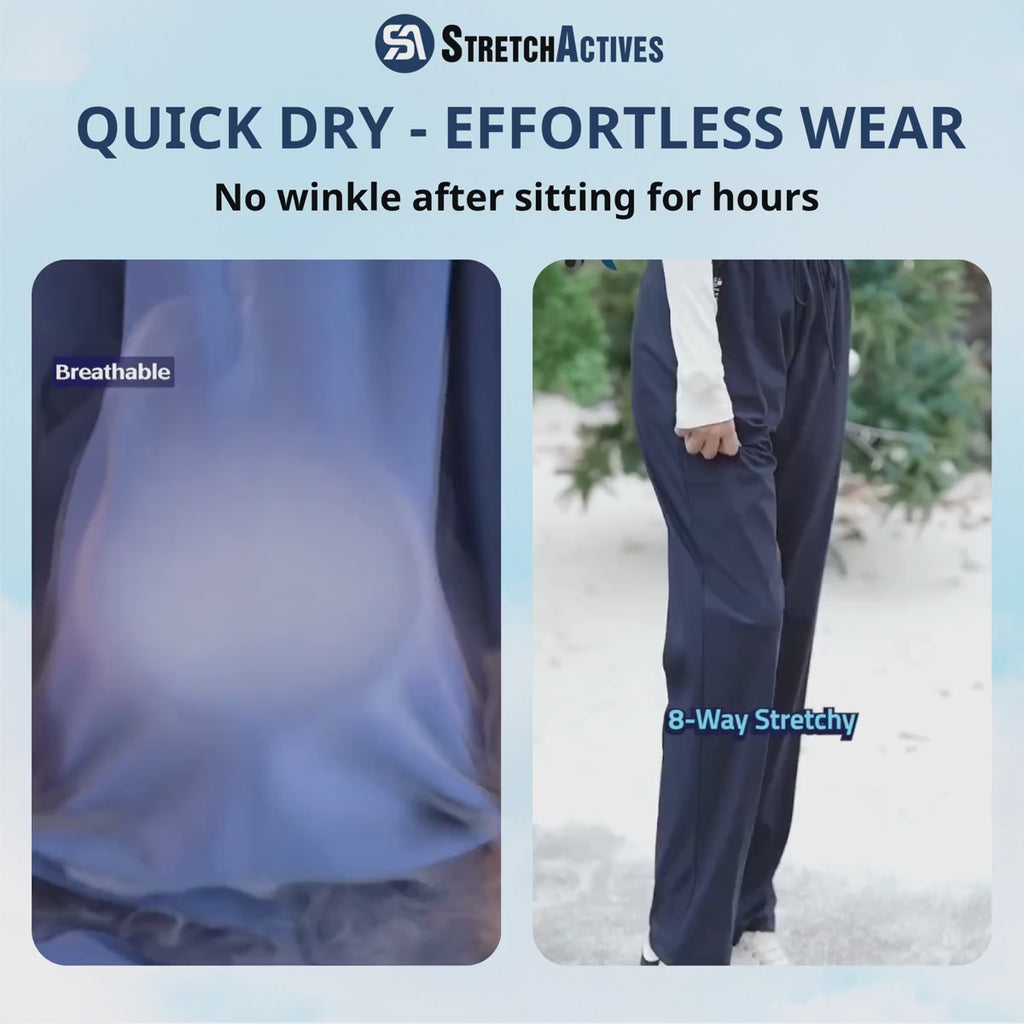 Pure&amp;Clo - Pantalon ultra-doux à taille haute élastique et confortable 