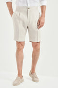Sand linen relaxed shorts - Made in Italy