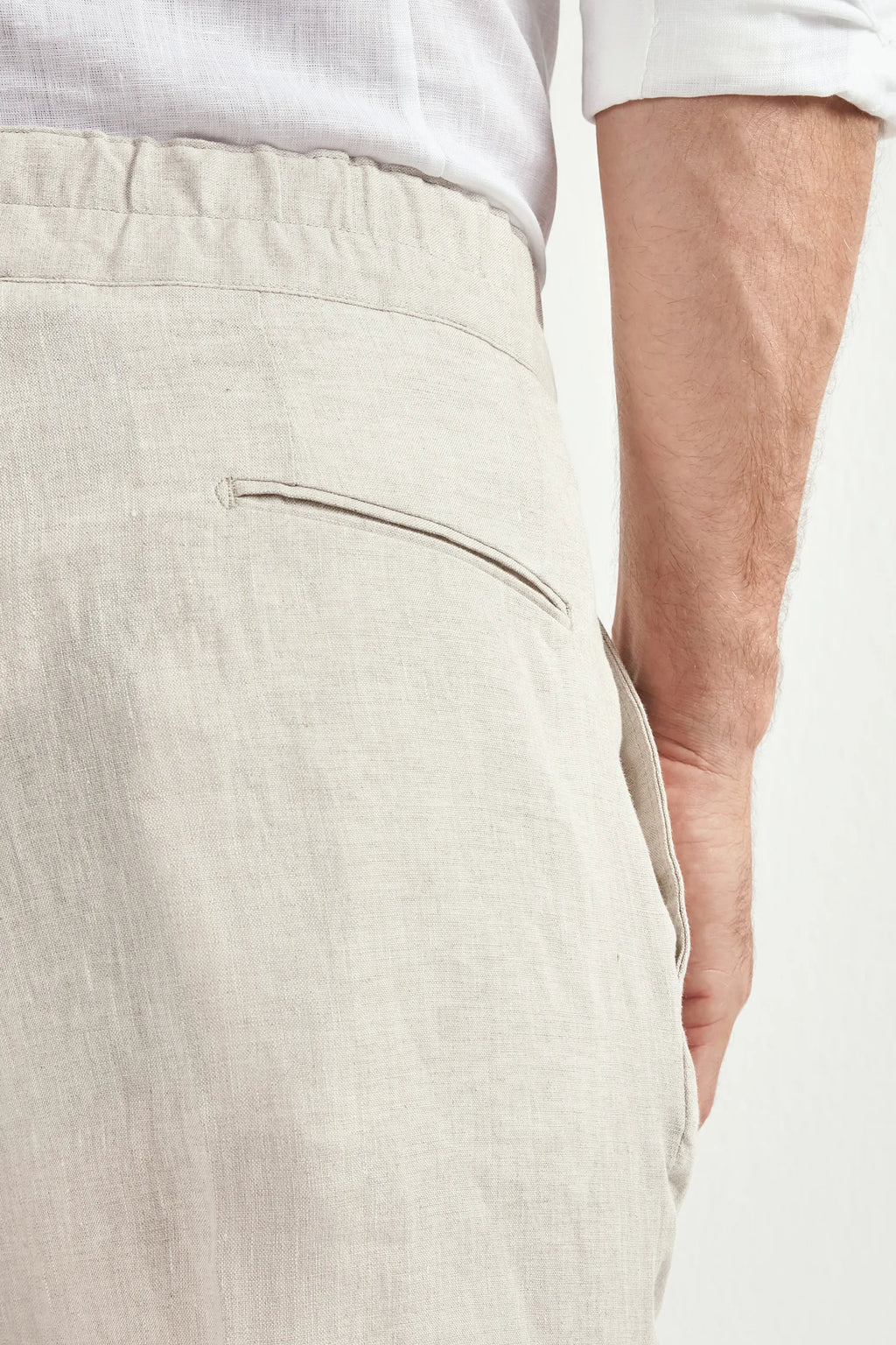 Sand linen relaxed shorts - Made in Italy
