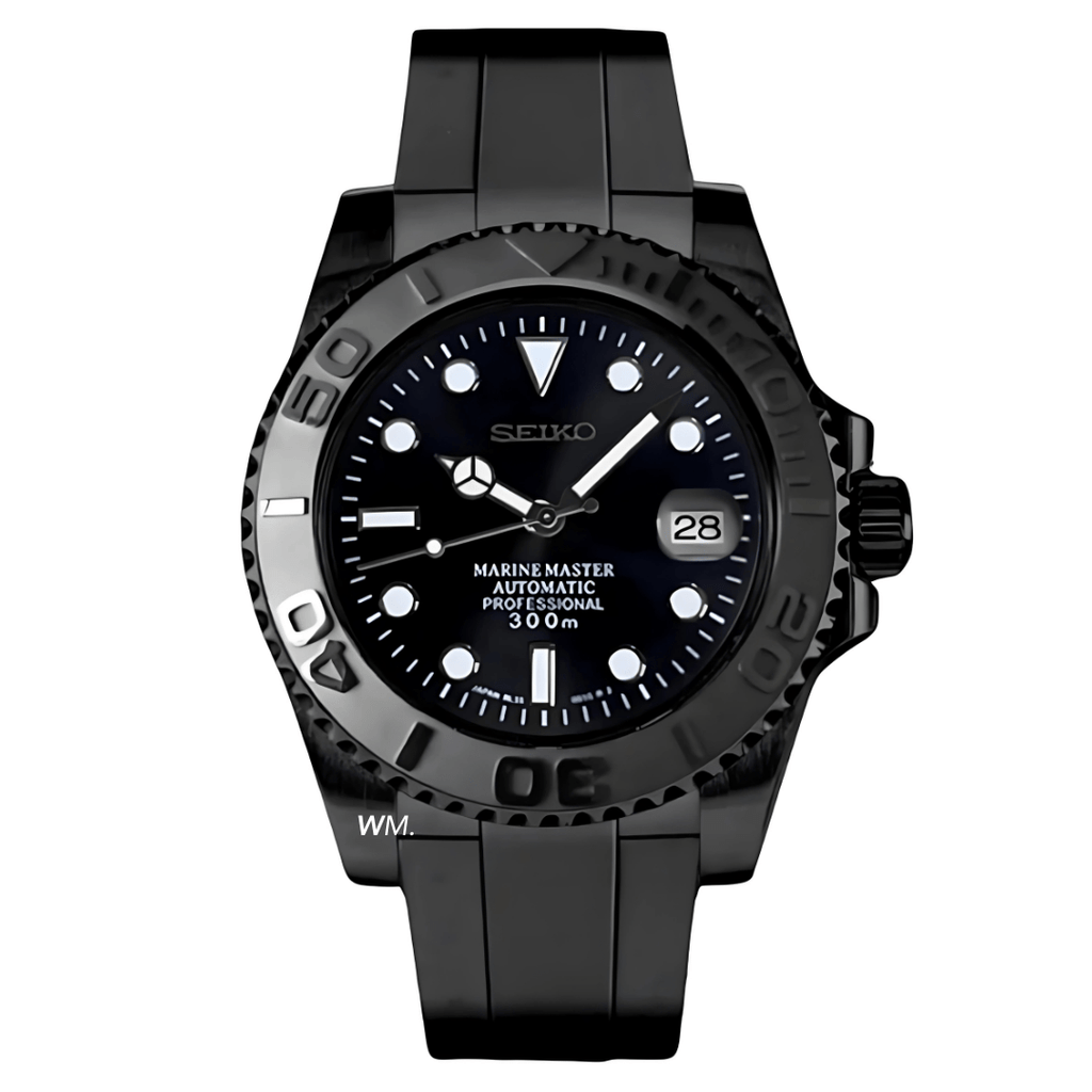 MONTRE MOD MARINER | NOIRE INTÉGRALE | BRACELET EN SILICONE