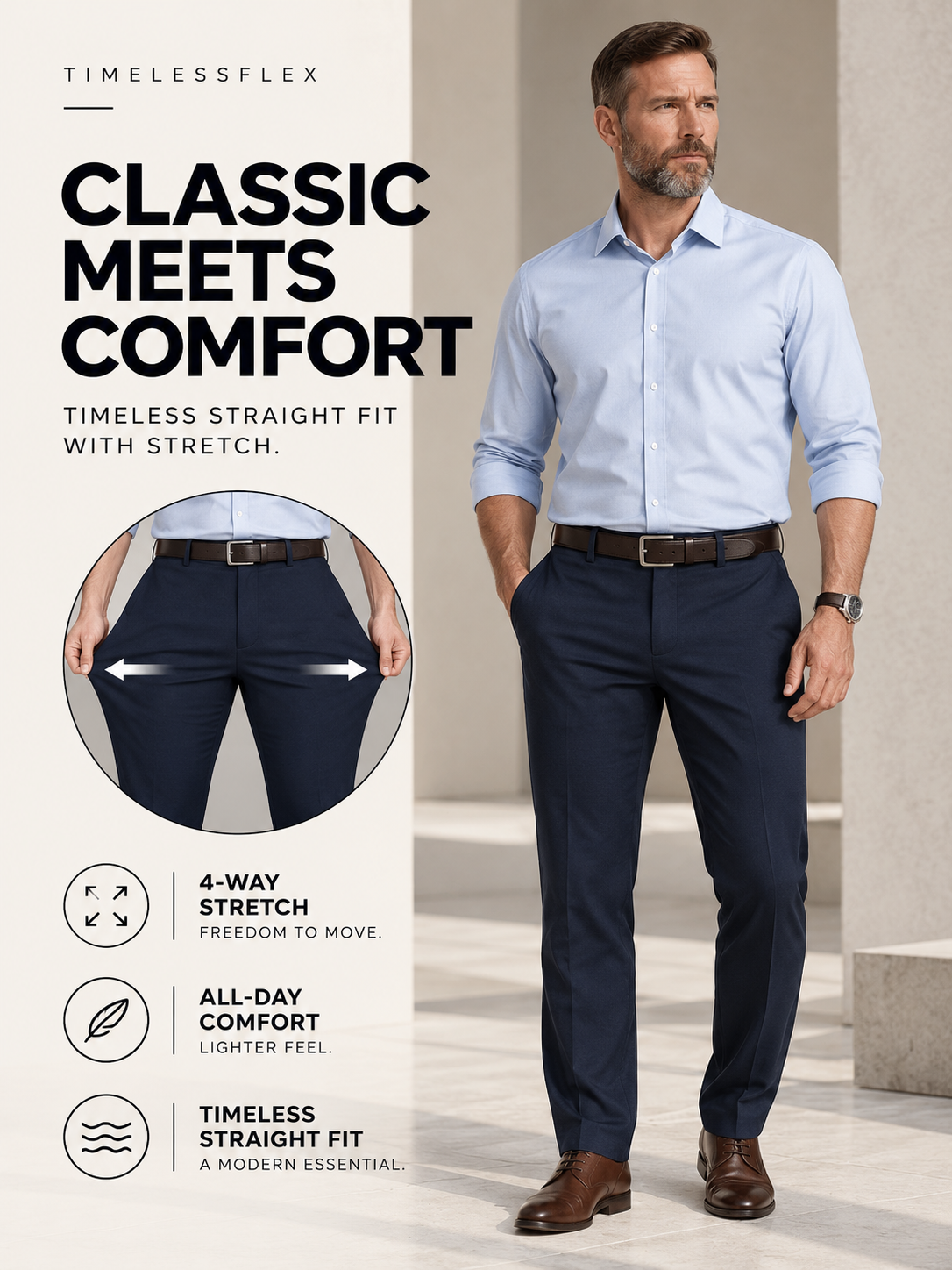 THE TIMELESSFLEX PANTS PURECLO